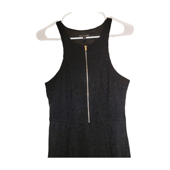 Express Black Lace Fit & Flare Skater Dress Size 8 - Picture 2 of 6